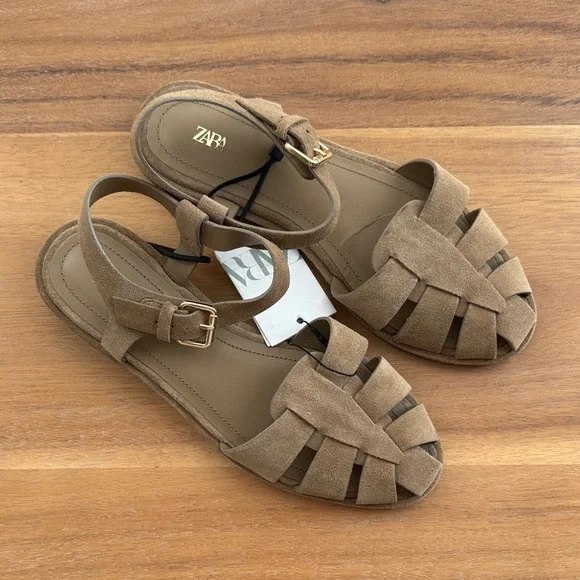 NWT Zara Suede Fisherman Sandals - Picture 4 of 4
